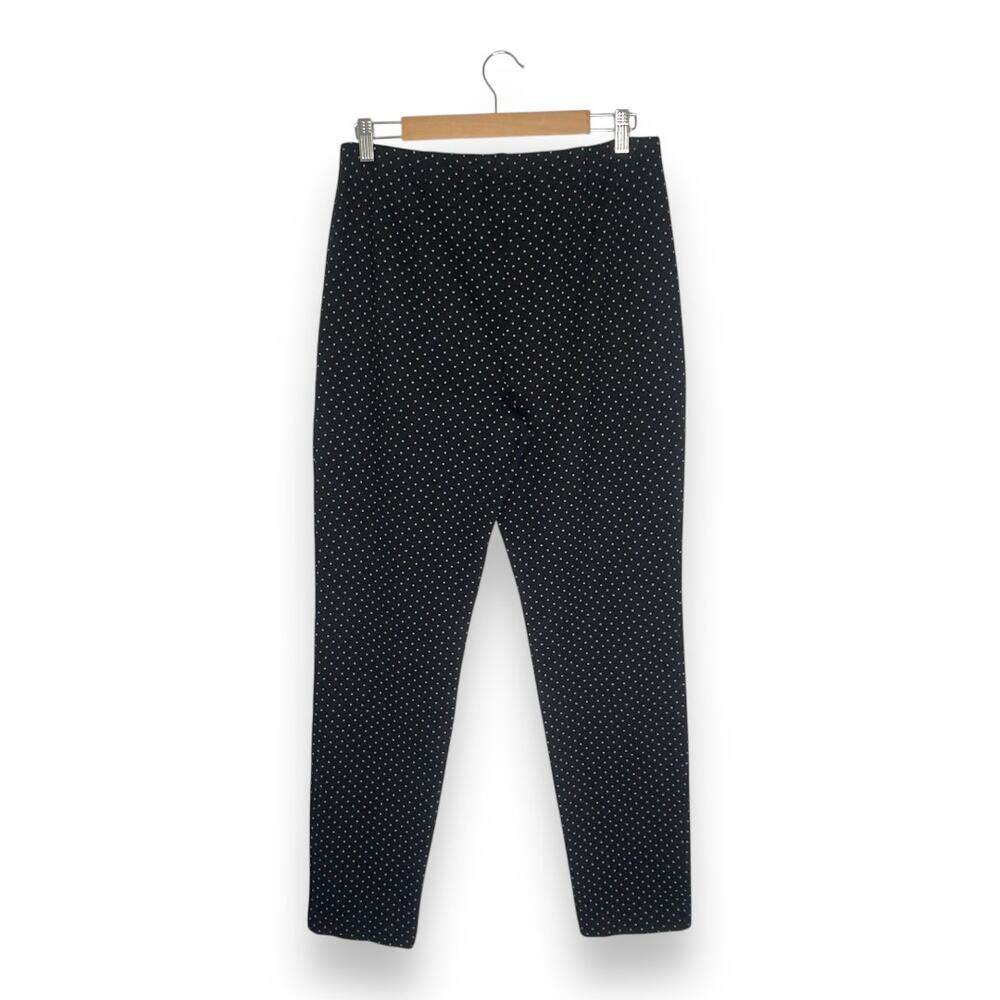 J. Jill Women's Slim Leg Ponte Knit Pants Size MT Black Polka Dot Stretch Pant - Picture 6 of 9